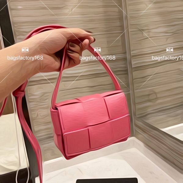

woven small square bag multi-functional cross-body bags purse soft and practical knitting shoulder basg cowhide multi-color pockets package