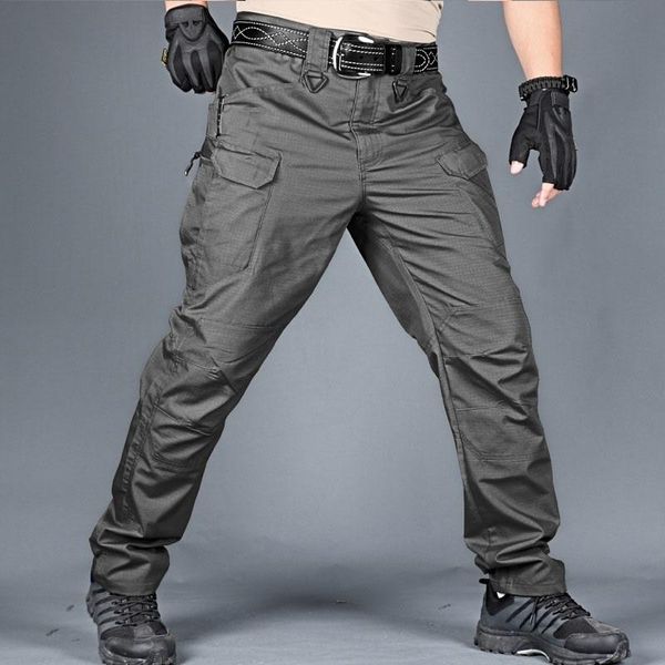 

men's pants cargo men with pockets military camouflage tactical pant elastic outdoor, Black