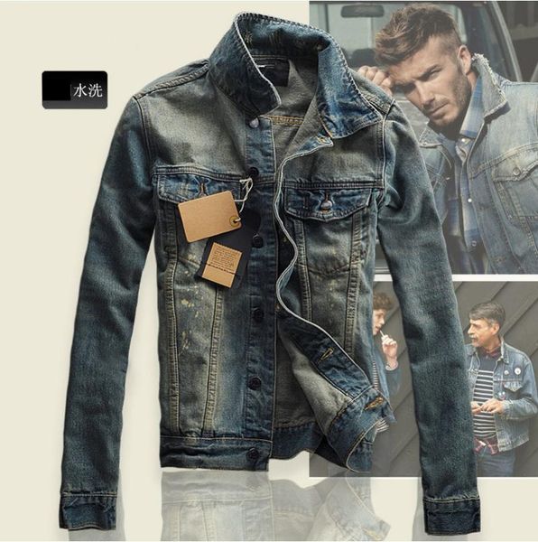 

spring and autumn 2021 teenagers casual retro washed denim jacket men's jacket gown slim handsome korean youth trendy clothes, Black;brown