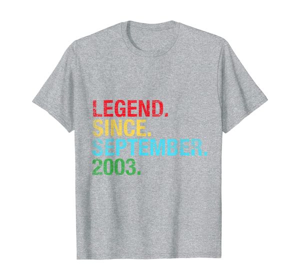 

legend since september 2003 bday gifts 16th birthday t-shirt, White;black
