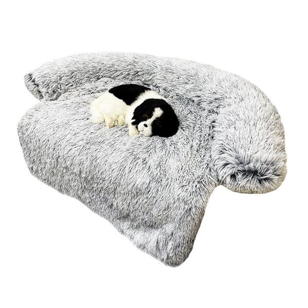 

kennels & pens dog bed cat nest pet sofa plush warm removable protection pad multicolor blanket durable