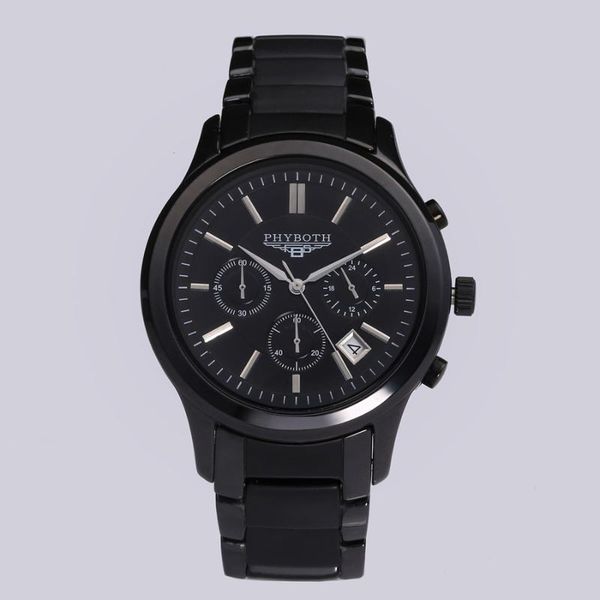

wristwatches men's sports watch phyboth1451 ceramic wrist japanese quartz movement clock gift wholesale, Slivery;brown