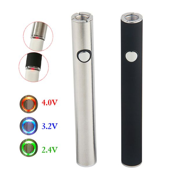 Carga inferior da bateria pré-aquecida máxima 380mAh tensão variável VV Vape Pen Mod para 510 óleo grosso V9 tanque de cartuchos de vaporizador