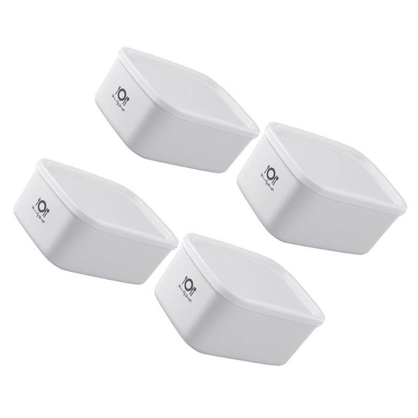 

storage bottles & jars 1 set 4pcs sealed food crispers containers boxes (white)