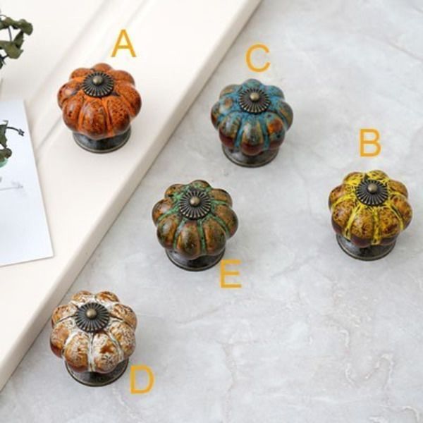 

pumpkin knobs ceramic knobs dresser knob drawer cabinet handle pulls colorful kitchen cupboard knob furniture hardware