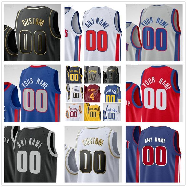 

custom printed detroit blake 23 griffin derrick 25 rose jerami 9 grant killian 7 hayes saddiq bey men woman kids basketball jerseys, Black