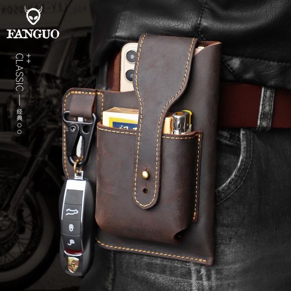 

waist bags 2 color men's sports running pocket genuine leather mobile phone bag fanny sport women lipstick boy's belt
