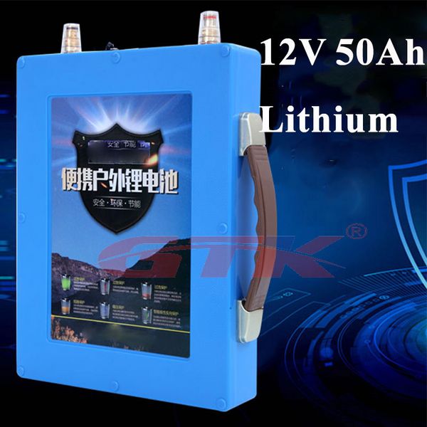 10 Stück wasserdichter 12V 50Ah Lithium-Ionen-Akku 18650 Zelle mit BMS für Elektromotor Outdoor-Notstromversorgung + 5A Ladung