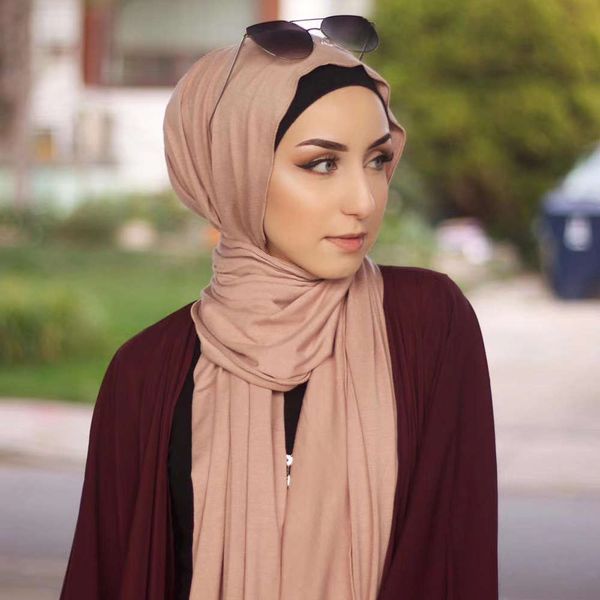 

pure color jersey mercerized cotton modal soft women's scarf, Blue;black