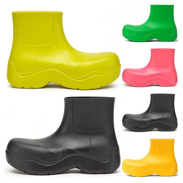 GAI GAI GAI Stiefel Damen Candy Solid Colors Pink Triple Black Bule Pistachio Frost Yellow Red Orange Plateau Martin Ankle Boot Runde Zehen Wasserdicht