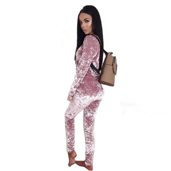 

two piece dress women warm sweatshirt 2 set pant suit velvet tracksuits suits winter track, White
