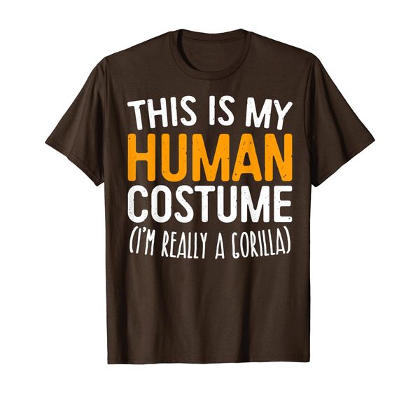 

this is my human costume i'm really a gorilla t-shirt, White;black