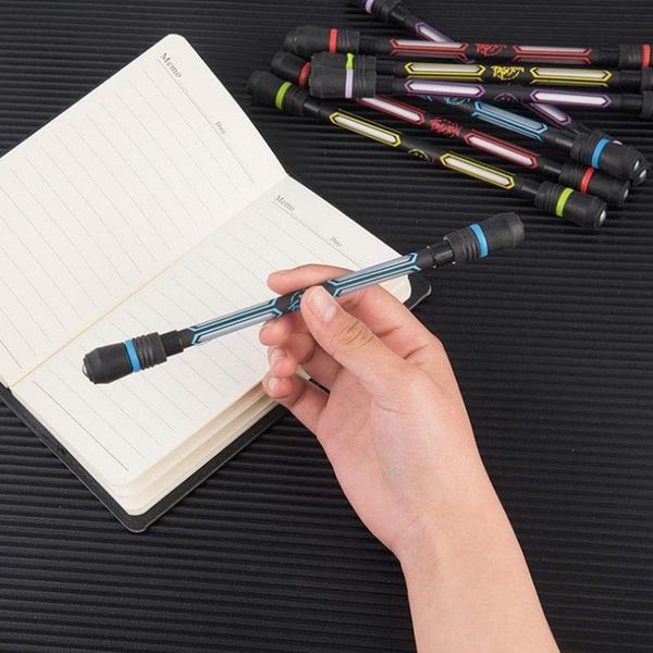 

ballpoint pens 1pcs funny spinning gaming pen for kids non slip trick rolling students writing gel kawaii stationery school supplies, Blue;orange