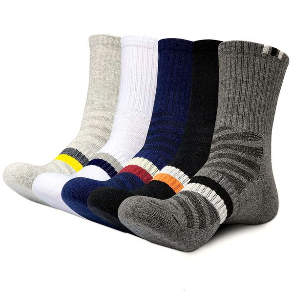 

large towel bottom cotton sports autumn new winter men's basketball socks, Black