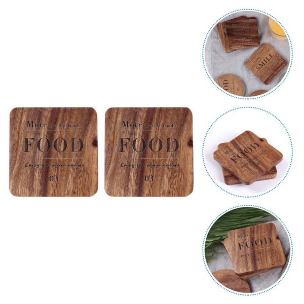

mats & pads 2pcs wooden coasters decorative pot heat insulation water cup