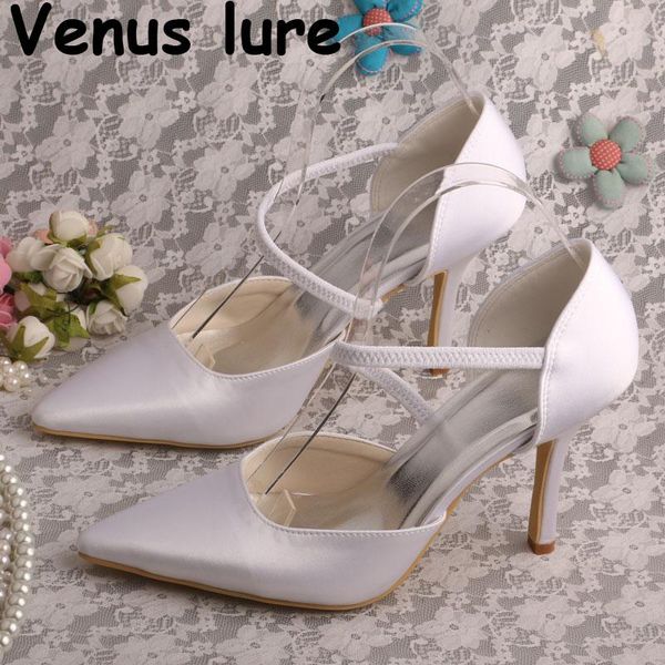 

dress shoes wedopus pointed toe satin white strap heels for wedding high heeled bridal, Black