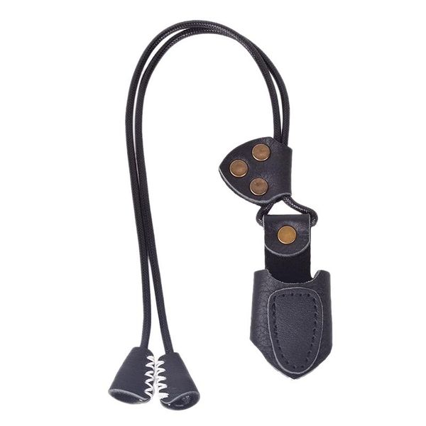 

elbow & knee pads leather finger guard archery hunting mongolian longbow thumb tab ring protector for bowstring catapult protective gear, Black;gray