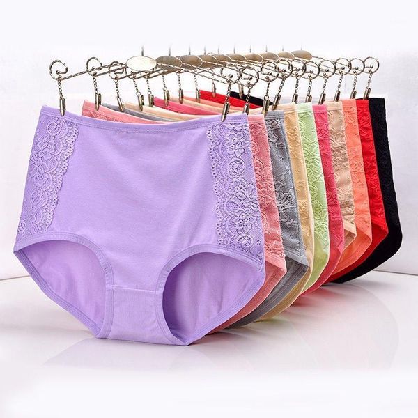 

women's panties plus size cotton underwear ms big yards briefs breathable az50, Black;pink