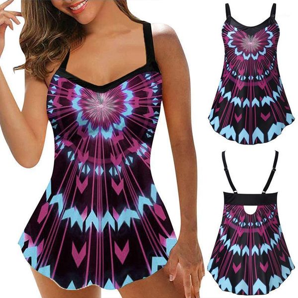 

women's swimwear flower print halter backless women swimdress briefs plus size set perfect for tropical vacations summer beach pool wea, White;black