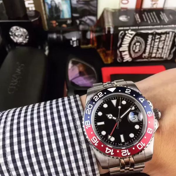 

with original box luxury watches 11 style ii 126710 ceramic bezel watch 2813 movement 40mm automatic fashion brand men's watch wristwat, Slivery;brown