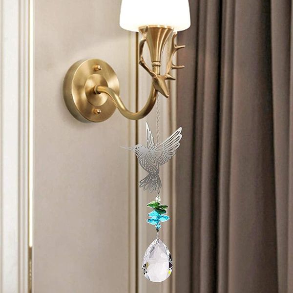 

decorative objects & figurines shining hummingbird hanging suncatcher decor for home garden pretty modern rainbow crystal oranment charm pen