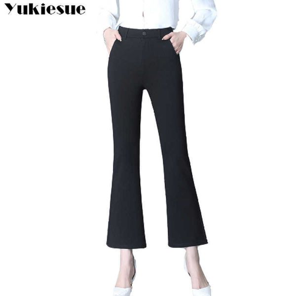 

streetwear summer women's pants female high waist skinny flare capris for women trousers woman plus size 4xl 210608, Black;white