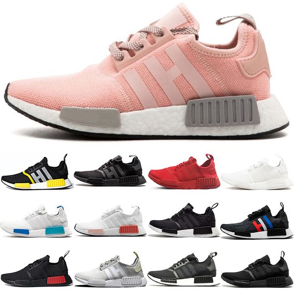 

new original r1 running shoes for men women black white bred cream og pink thunder red blue outdoor walking trainers sneakers size 36-45