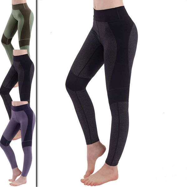 

2021large new yoga pants women's elastic fast drying high waist tights training running fitness underpants, Gray