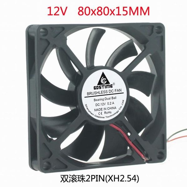 

electric fans dc 12v 24v 2pin 8015 8cm 80mm 80*80*15 dual ball bearing silent brushless cooling fan