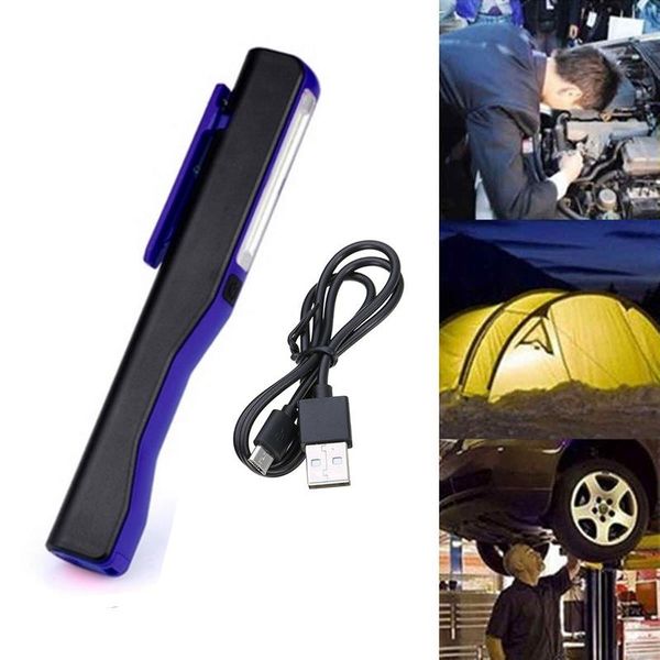 

rechargeable led cob portable camping work inspection light lamp hand torch magnetic for household workshop automobile campi
