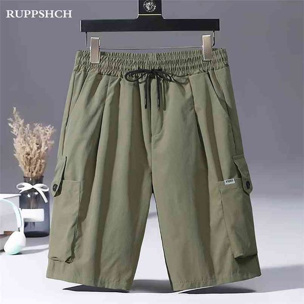

ruppshch summer men sports cargo shorts casual thin stretch multi pocket pants m-4xl 210716, White;black