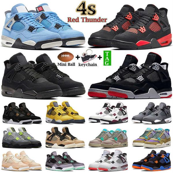 

men women basketball shoes jumpman 4s 4 wild things red thunder fire pure money university blue white oreo black cat bred mens trainersa36