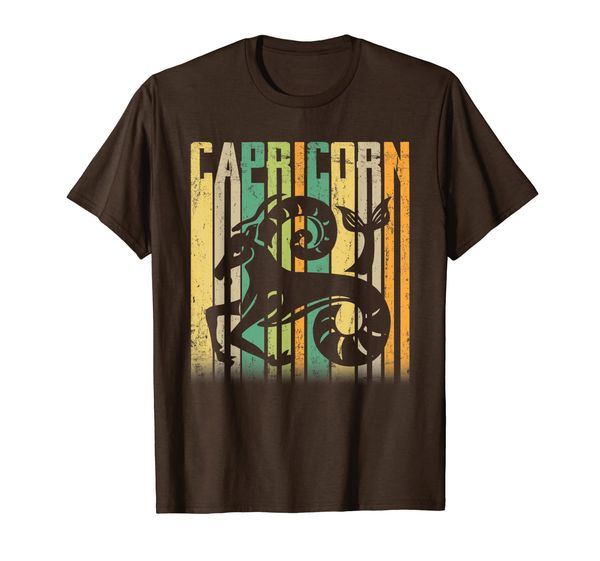 

born december january vintage retro capricorn zodiac t-shirt, White;black