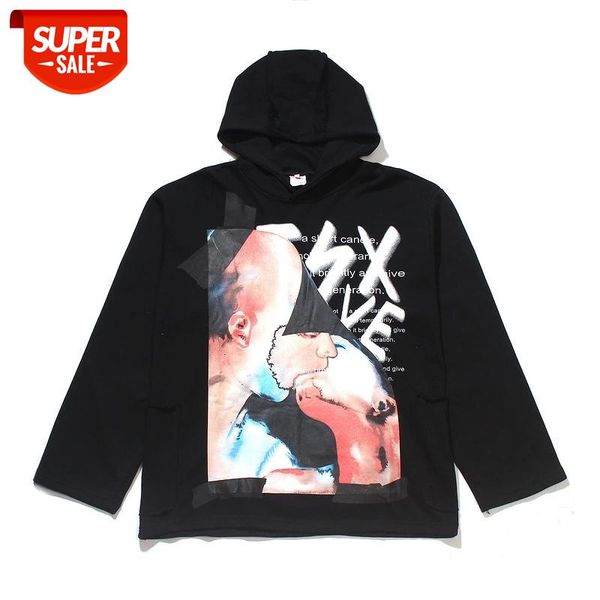 

seveyfan 2021 men's hip hop sweatshirts fashion characters graffiti hoodies black autumn cotton pullover for male #944o