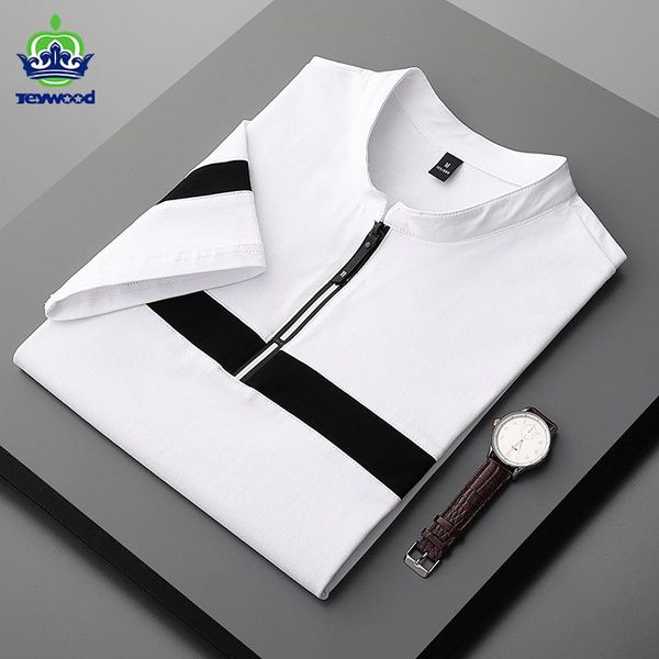

men's polos shirt men casual solid short sleeve 95% cotton zipper slim breathable summer color matching shirts 4xl, White;black