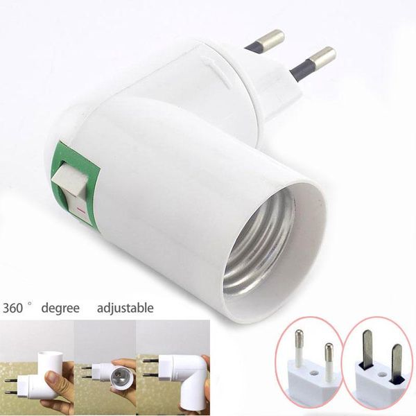 

lamp holders & bases e27 socket bulb adapter 360 degrees adjustable light converter eu us plug 100-230v u27