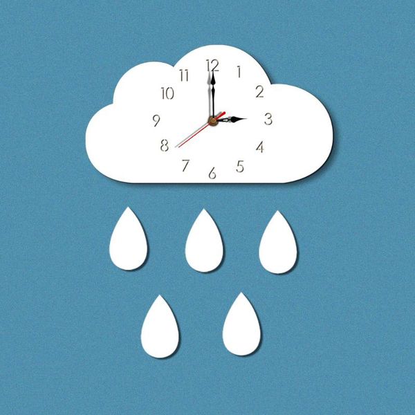 

wall clocks 3d cloud pattern clock cute colorful cartoon modern design nordic style kids bedroom silent acrylic living room decor