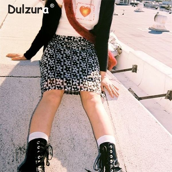 

chic street girls y2k style daisy skirt women 90s vintage mesh midi skirts female harajuku high waist bodycon skinny skirt 210310, Black