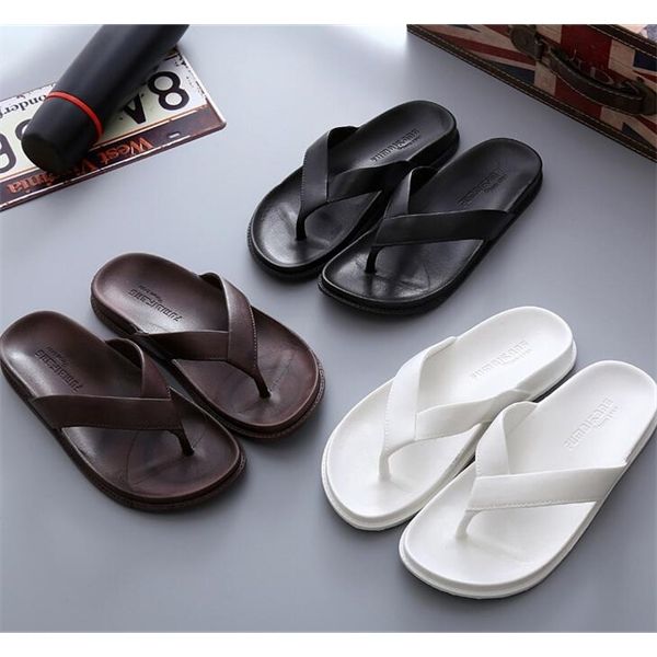 

men slippers chinelo masculino shoes noskid soft sole beach flip flops 36-44 men shoes mens slides flip flops men y1120, Black