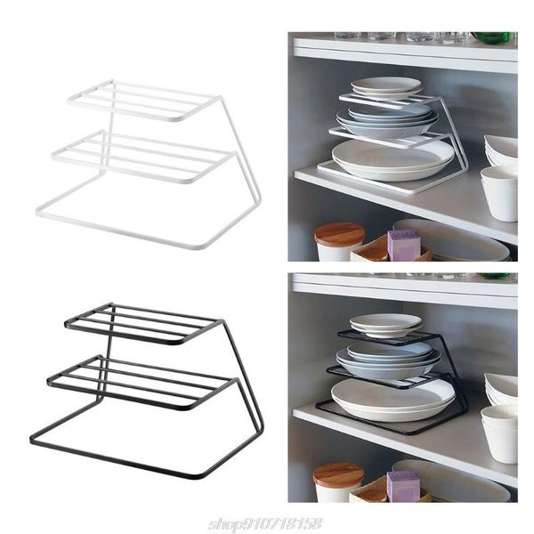 

hooks & rails 3-tier metal wire plate drying rack rust resistant dishes storage shelf tray stand holder kitchen cabinet j21 21 dropship