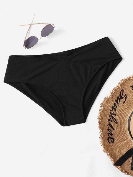 

plus solid bikini bottom i0oi#, Black