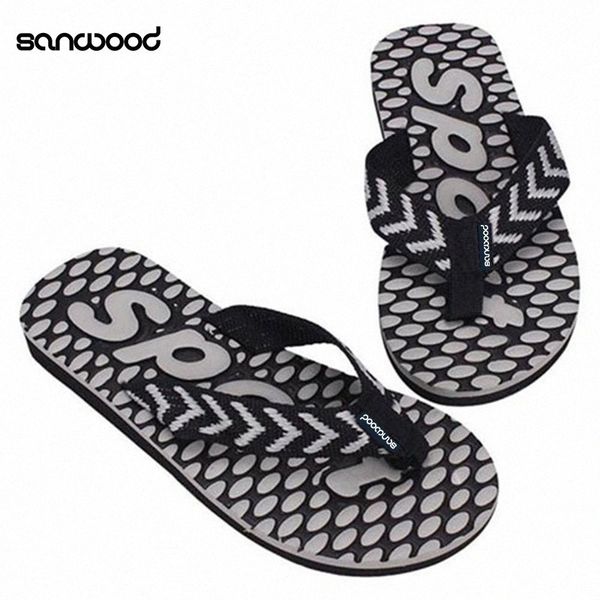 

new trendy mens summer sport dot print indoor slippers outdoor flip flops beach sandals z3vo#, Black