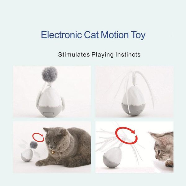 

cat toys pet dog puzzle electric tumbler rotation ball abs material 2 detachable heads j2y