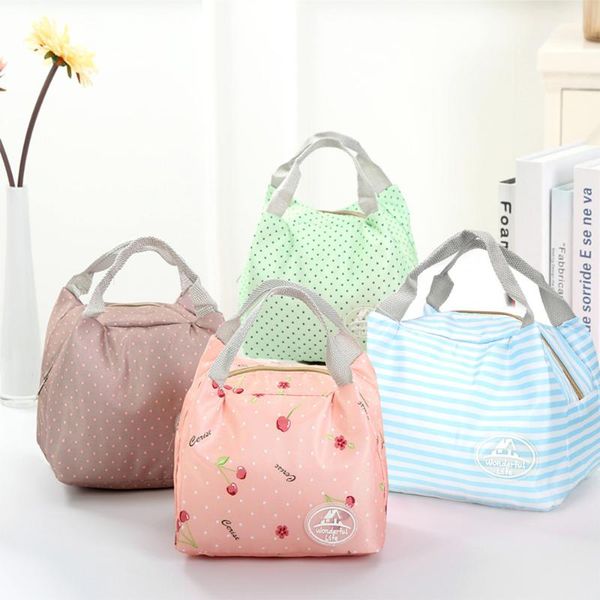 

dinnerware sets canvas stripe warm lunch bags thermal insulated cold storage bag dot cherry box portable