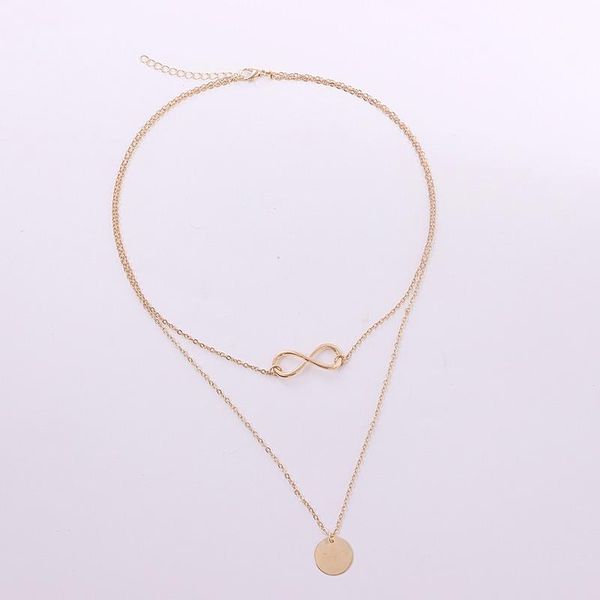 

pendant necklaces necklace women sequins woman chain girls jewelry multilayer gold color kpop elegant metal collier, Silver