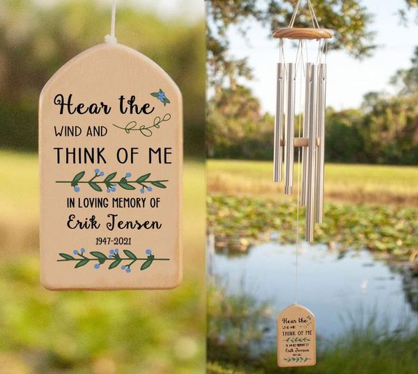 

decorative objects & figurines personalized memorial gift wind chime hear the and think of me remembrance outside garden yard porch patio ho