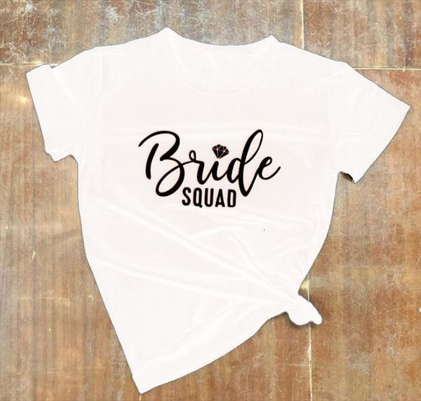 

cotton tee aesthetic graphic women t shirts bride diamond letter printed squad coupled feminist, White