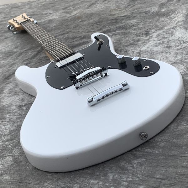 

electric guitar, white electric guitar, vibrato arm, silver hardware, delivery