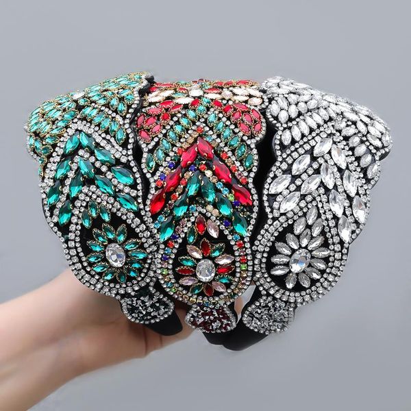 

hair clips & barrettes fashion flannel rhinestone geometric flower headband female baroque headdress party banquet accessories, Golden;silver