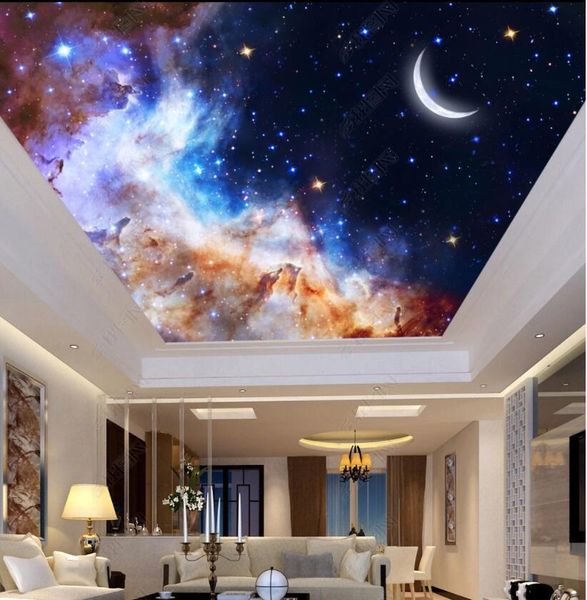 

3d ceiling murals wallpaper custom p dreamy gorgeous starry moon painting home decor 3d wall mural wallpaper in the living room